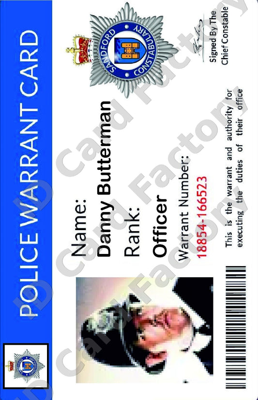 Danny Butterman | Hot Fuzz Sandford Constabulary Warrant Card | ID Card Factory