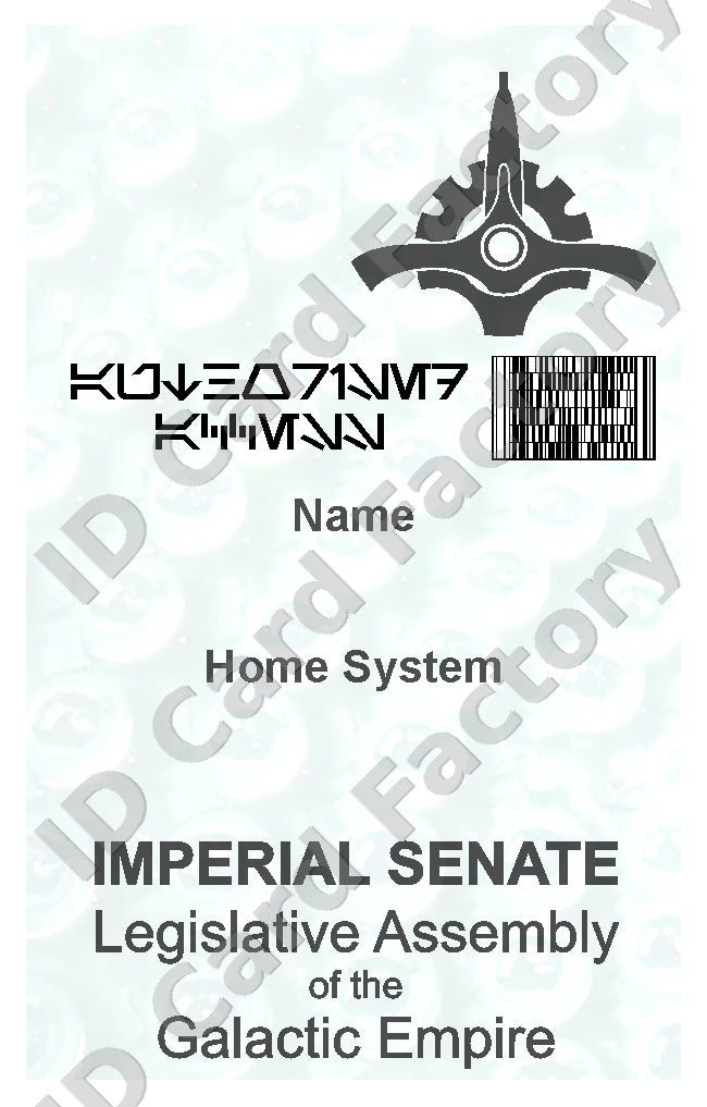 Imperial Senate ID | Star Wars | Personalised | ID Card Factory