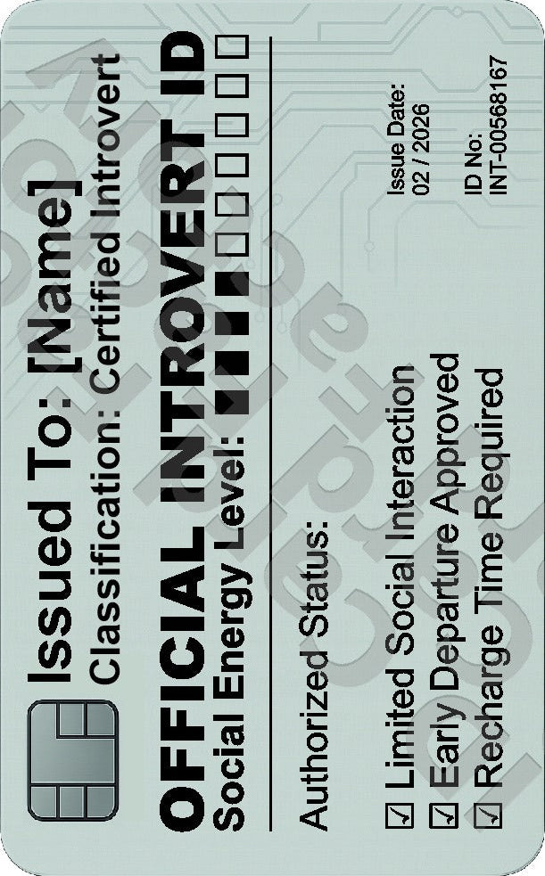 Official Introvert ID Card | Personalised | ID Card Factory