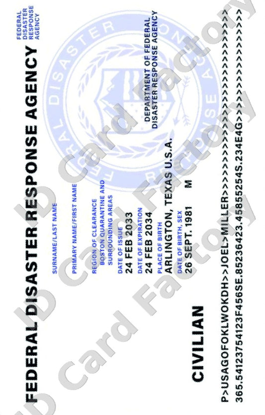 FEDRA | The Last of Us ID Card | ID Card Factory