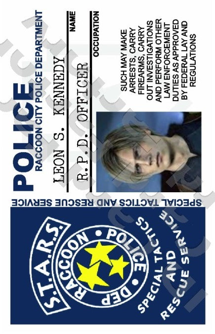 Leon Kennedy | Raccoon City Police Department ID Card | Resident Evil | ID Card Factory