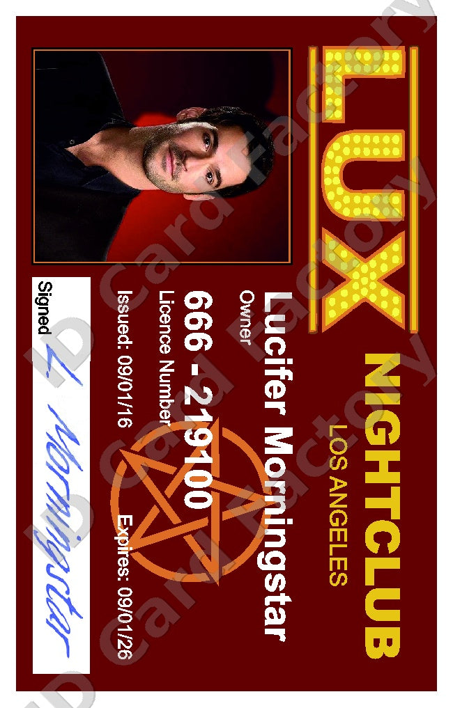 Lucifer | Lux Nightclub VIP ID Card | ID Card Factory