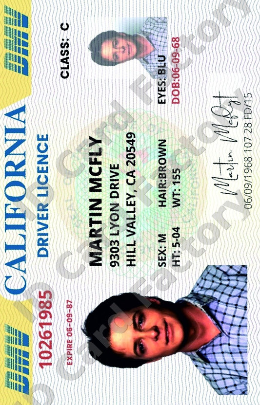 Marty McFly | Back to the Future California Driver Licence | ID Card Factory