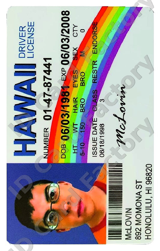 McLovin | Superbad Hawaii Driver Licence | ID Card Factory