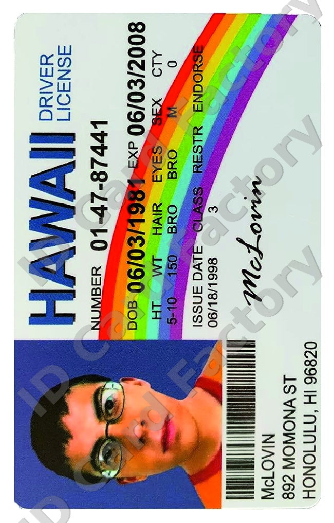 McLovin Hawaii Driver's License | Novelty ID Card | ID Card Factory