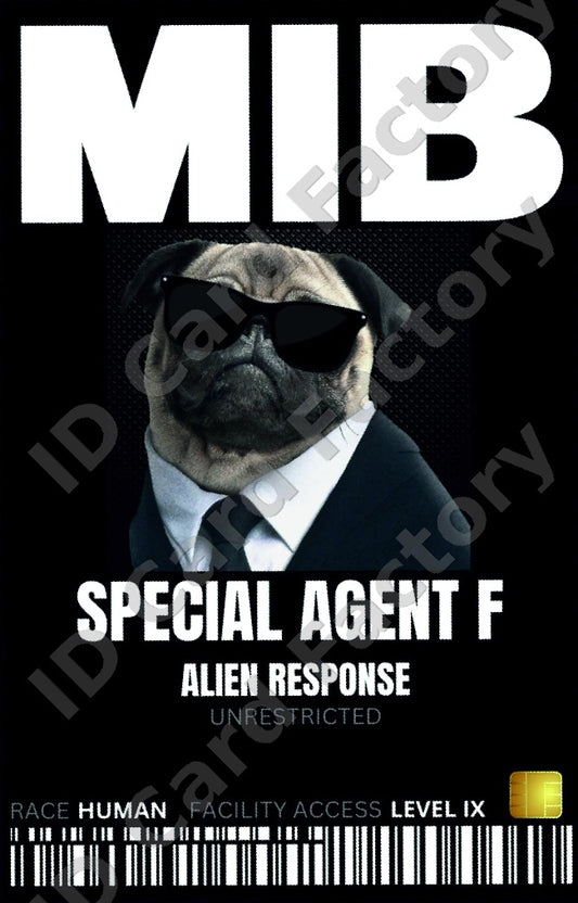 Agent F — Frank the Pug | Men in Black Special Agent ID | ID Card Factory