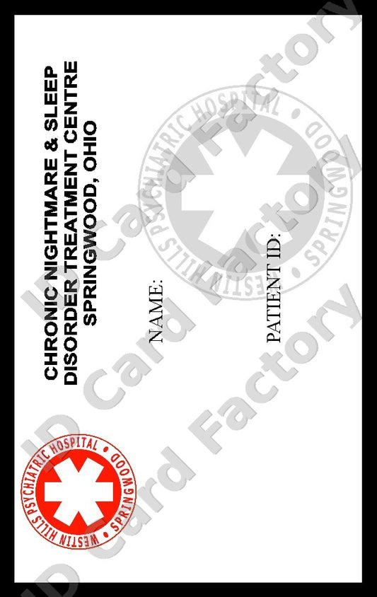 A Nightmare on Elm Street Westin Hills Patient ID Card | Personalised | ID Card Factory