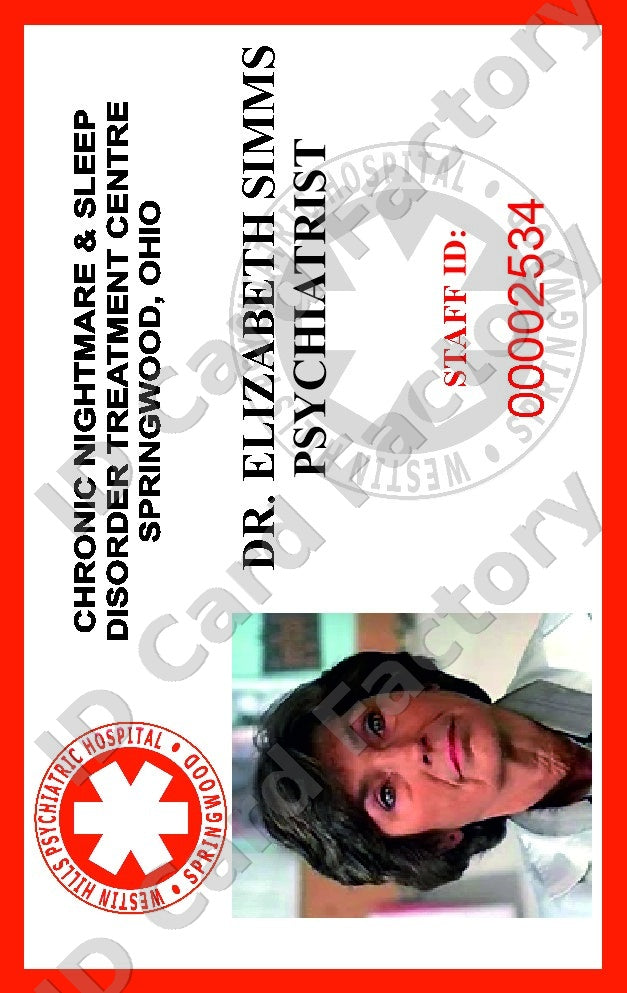 Elizabeth Simms | A Nightmare on Elm Street Westin Hills Patient ID Card | ID Card Factory