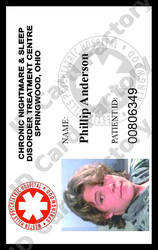 Phillip Anderson | A Nightmare on Elm Street Westin Hills Patient ID Card | ID Card Factory
