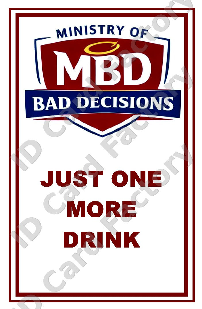 Most Likely to Have One More Drink | N.O.I.B. ID Card | Personalised | ID Card Factory