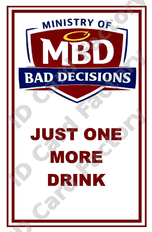 Most Likely to Have One More Drink | N.O.I.B. ID Card | Personalised | ID Card Factory