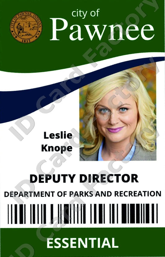 Leslie Knope | Parks and Recreation Pawnee ID Card | ID Card Factory