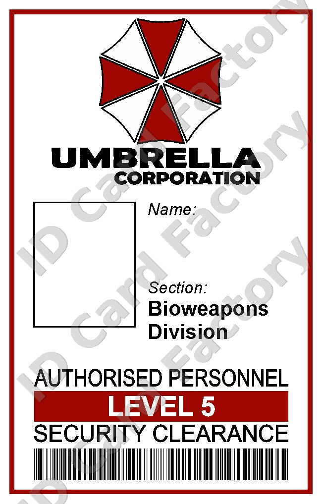Resident Evil Umbrella Corporation ID Card | Personalised | ID Card Factory
