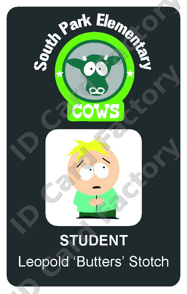 Butters Stotch | South Park Elementary Student ID Card | ID Card Factory
