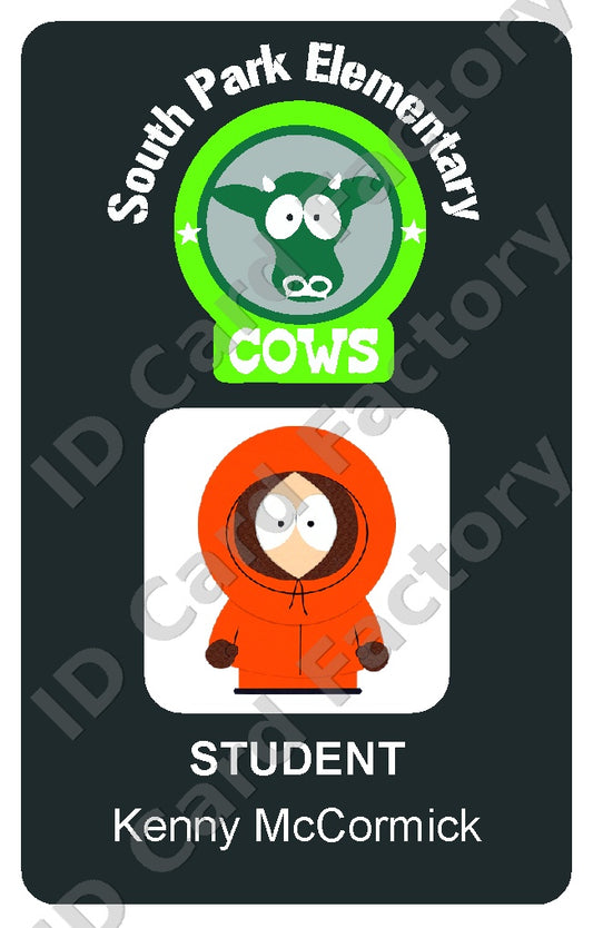 Kenny McCormick | South Park Elementary Student ID Card | ID Card Factory
