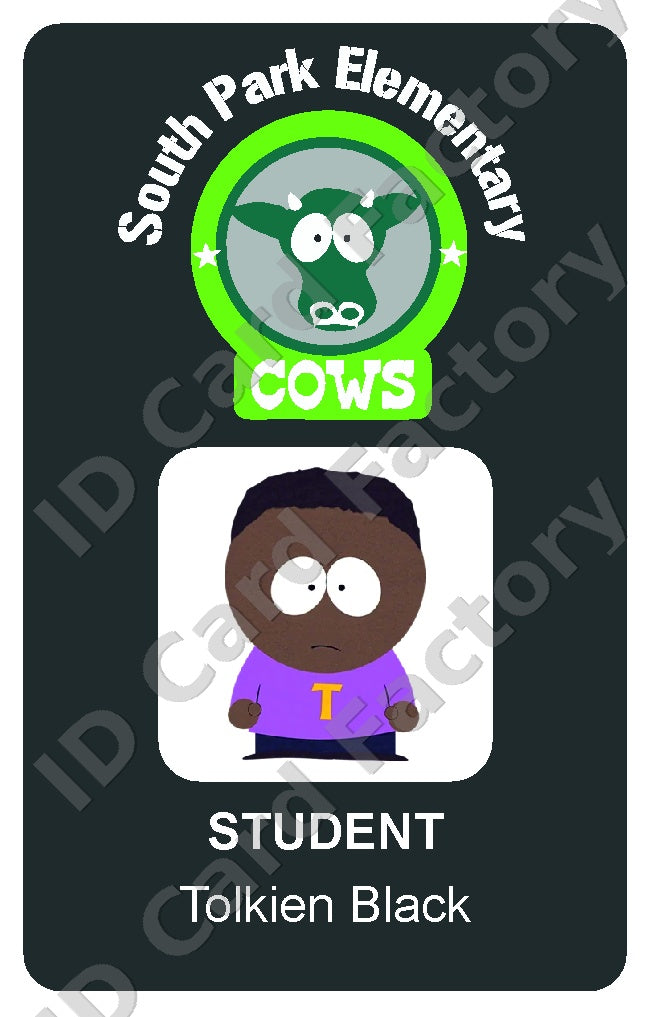Tolkien Black | South Park Elementary Student ID Card | ID Card Factory
