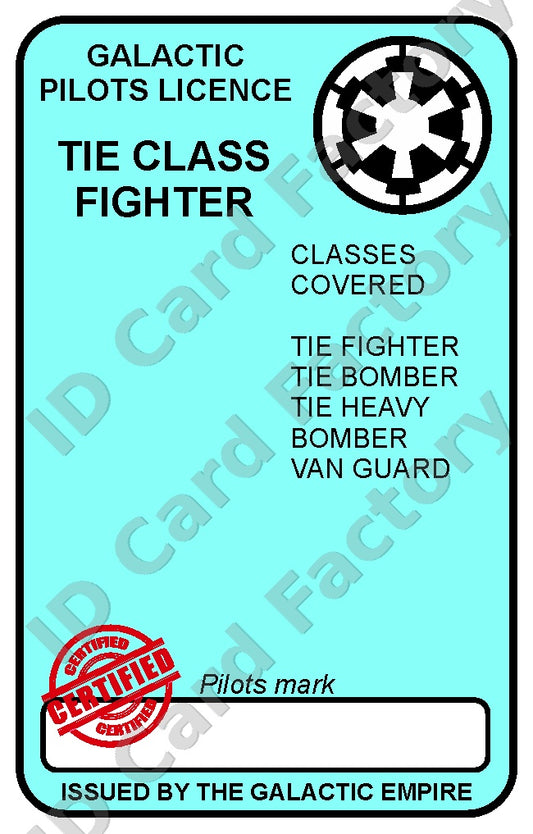 TIE Fighter Pilot ID | Star Wars | Personalised | ID Card Factory