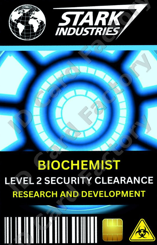 Stark Industries Biochemist ID | Iron Man Marvel | | ID Card Factory