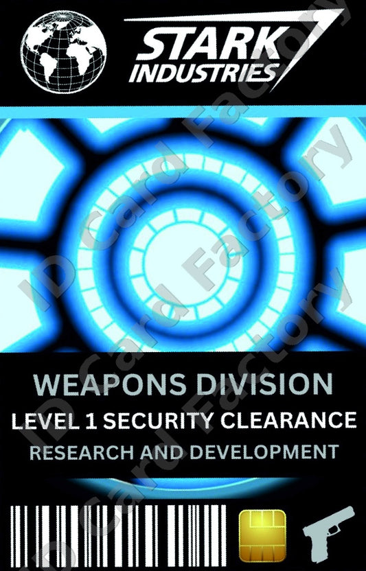 Stark Industries Weapons Division ID | Iron Man Marvel | | ID Card Factory