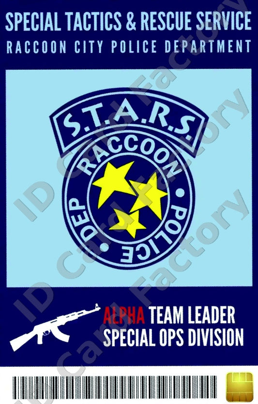 Resident Evil S.T.A.R.S. Alpha Team ID Card | | ID Card Factory