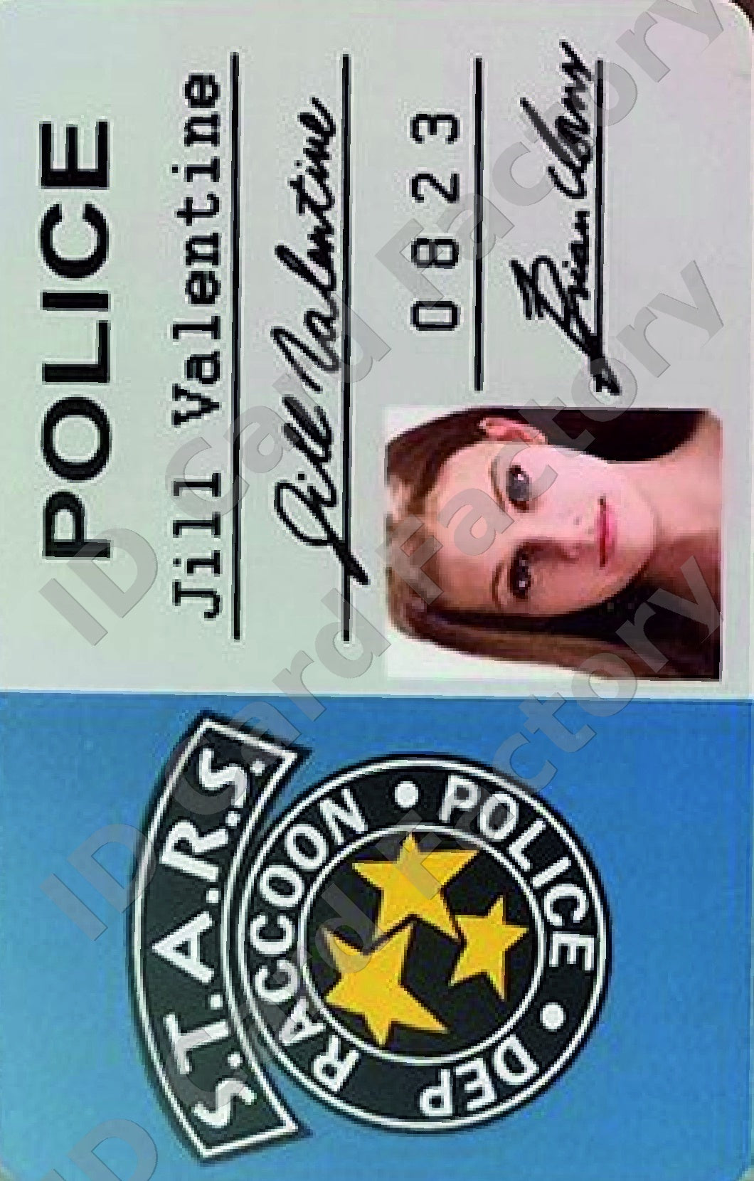 Jill Valentine | Resident Evil S.T.A.R.S. ID Card | ID Card Factory