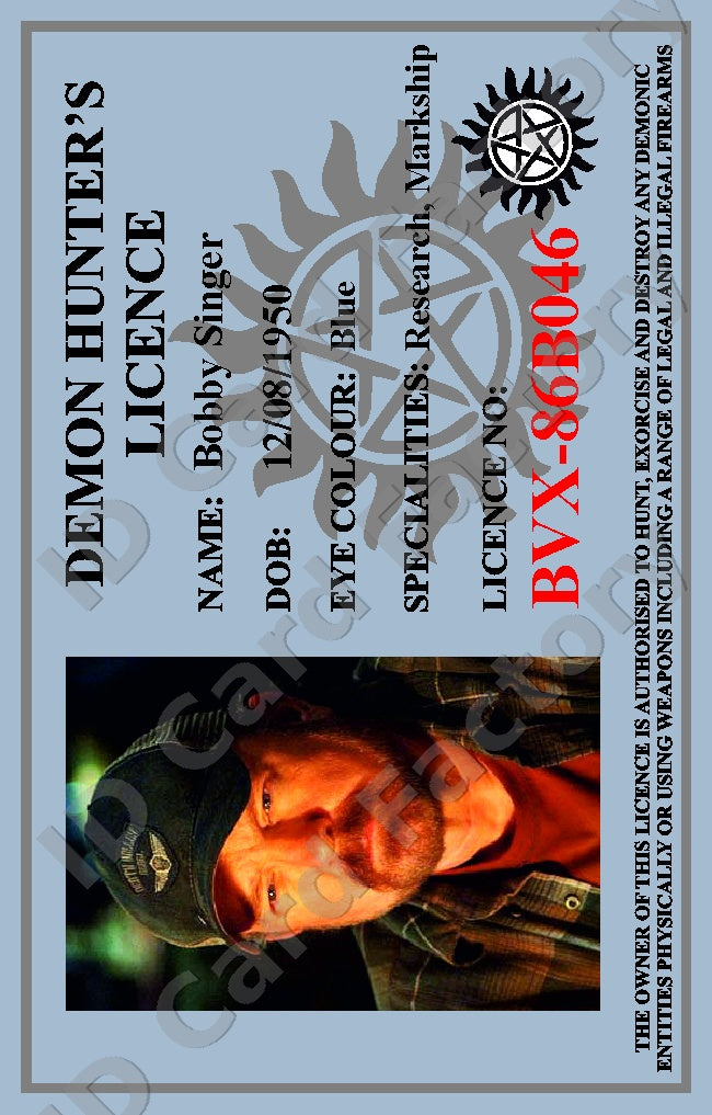 Bobby Singer | Supernatural Demon Hunter ID Card | ID Card Factory