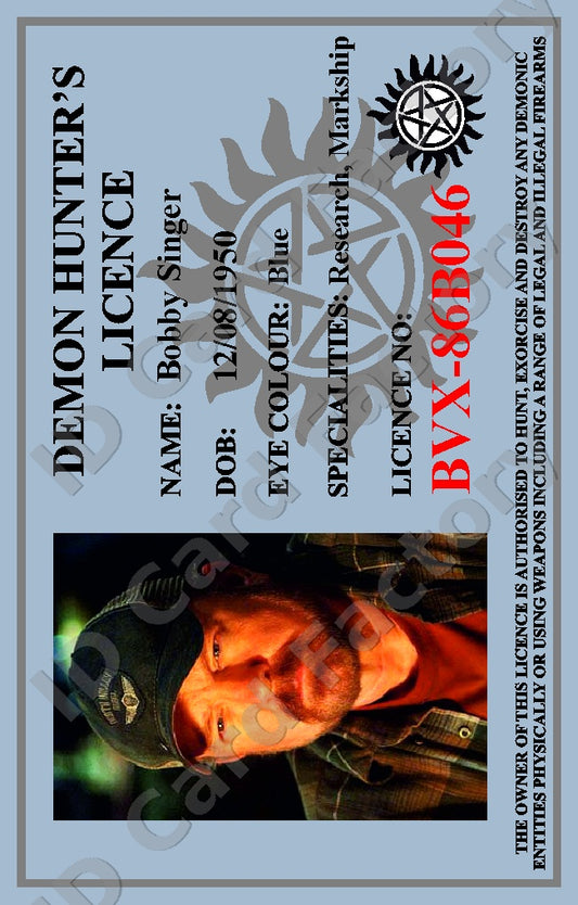 Bobby Singer | Supernatural Demon Hunter ID Card | ID Card Factory