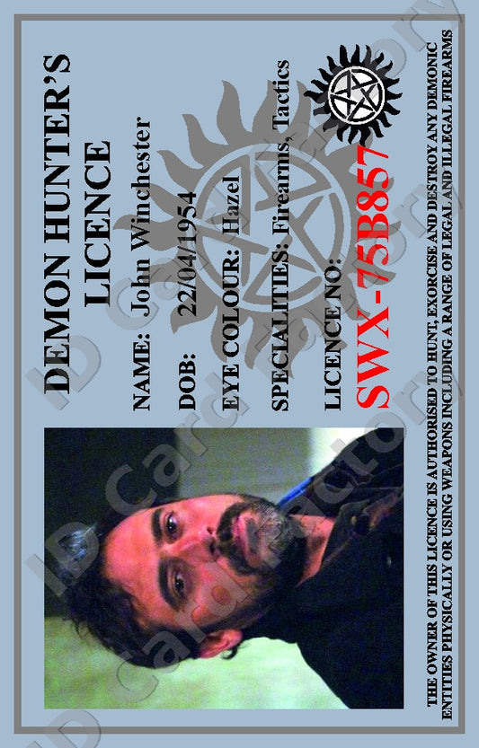 John Winchester | Supernatural Demon Hunter ID Card | ID Card Factory