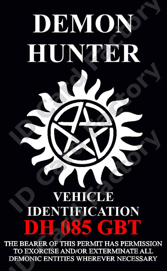 Supernatural Demon Hunter Permit | | ID Card Factory