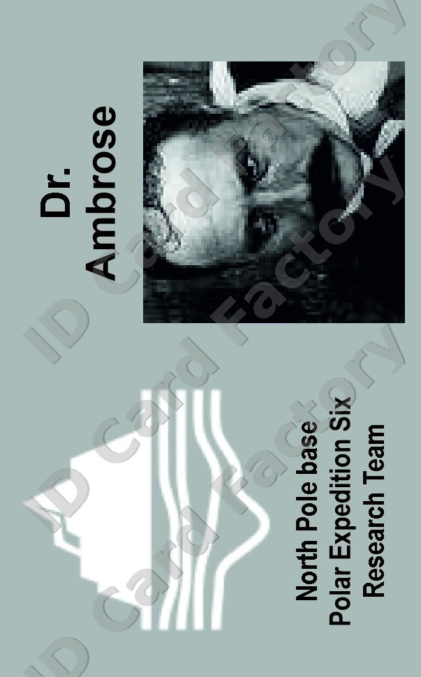 Dr Ambrose | The Thing From Another World Polar Expedition ID Card | ID Card Factory