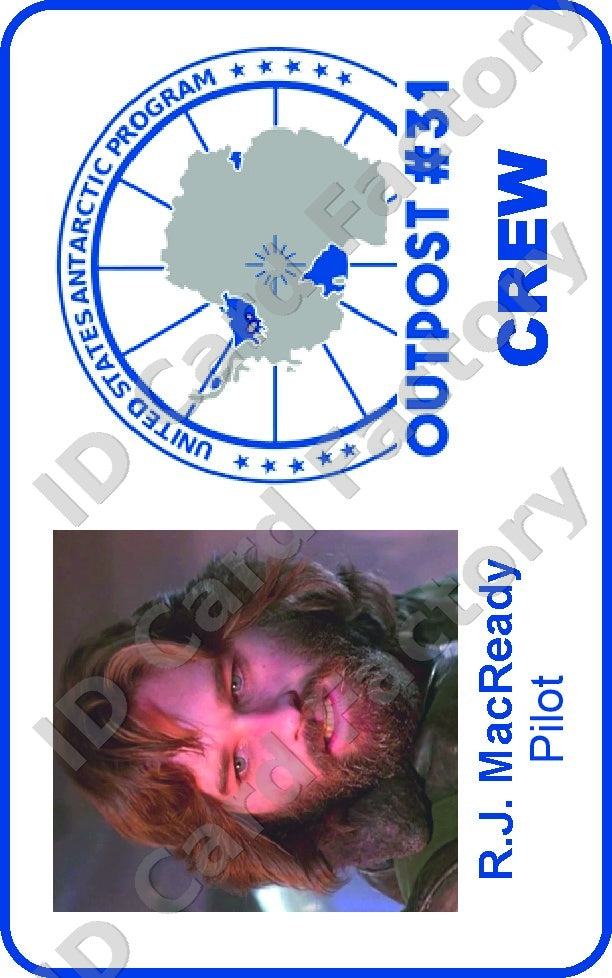 R.J. MacReady | The Thing Outpost 31 Crew ID Card | ID Card Factory