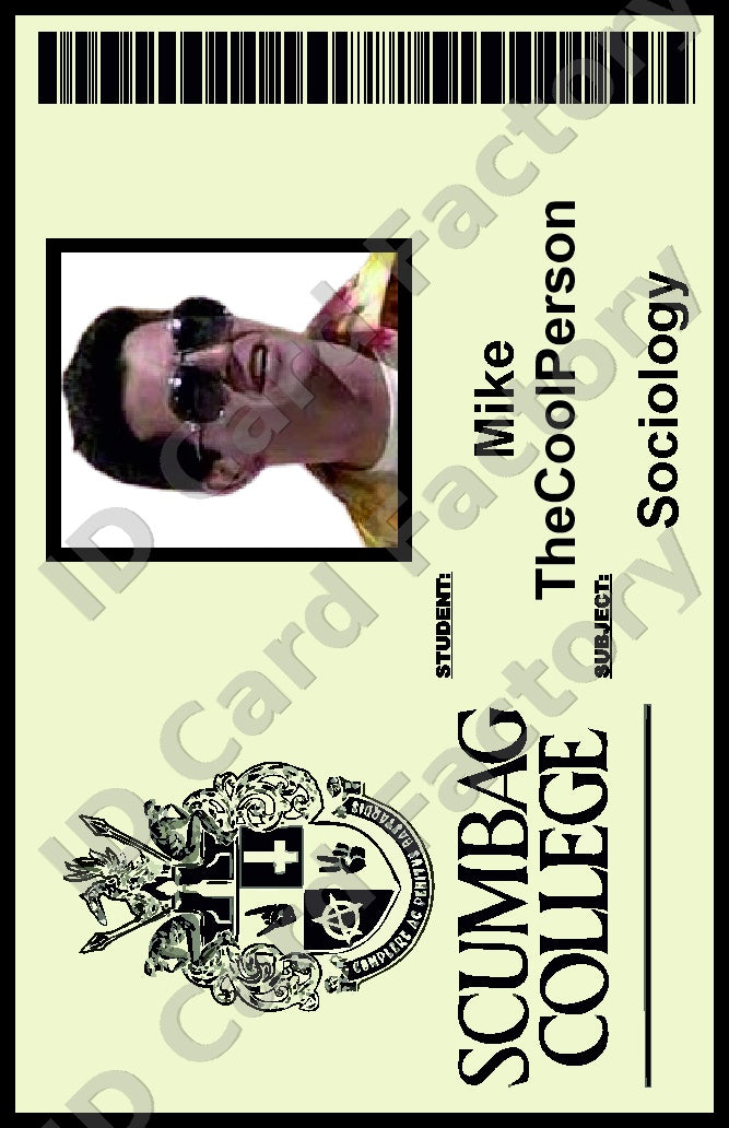 Mike | The Young Ones Scumbag College Student ID Card | ID Card Factory