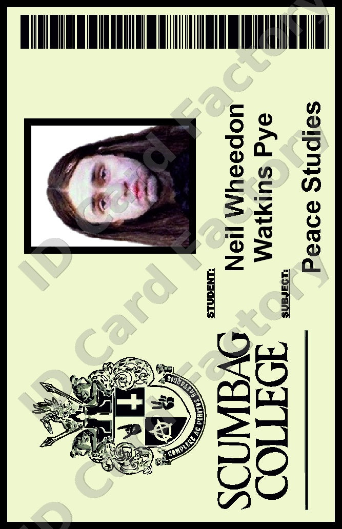 Neil | The Young Ones Scumbag College Student ID Card | ID Card Factory