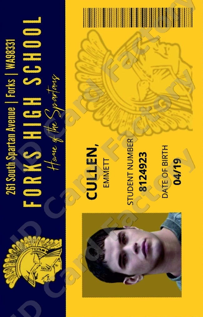 Emmett Cullen | Twilight Forks High School Student ID | ID Card Factory