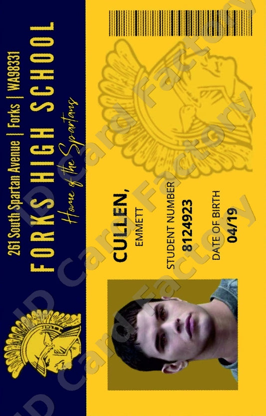 Emmett Cullen | Twilight Forks High School Student ID | ID Card Factory