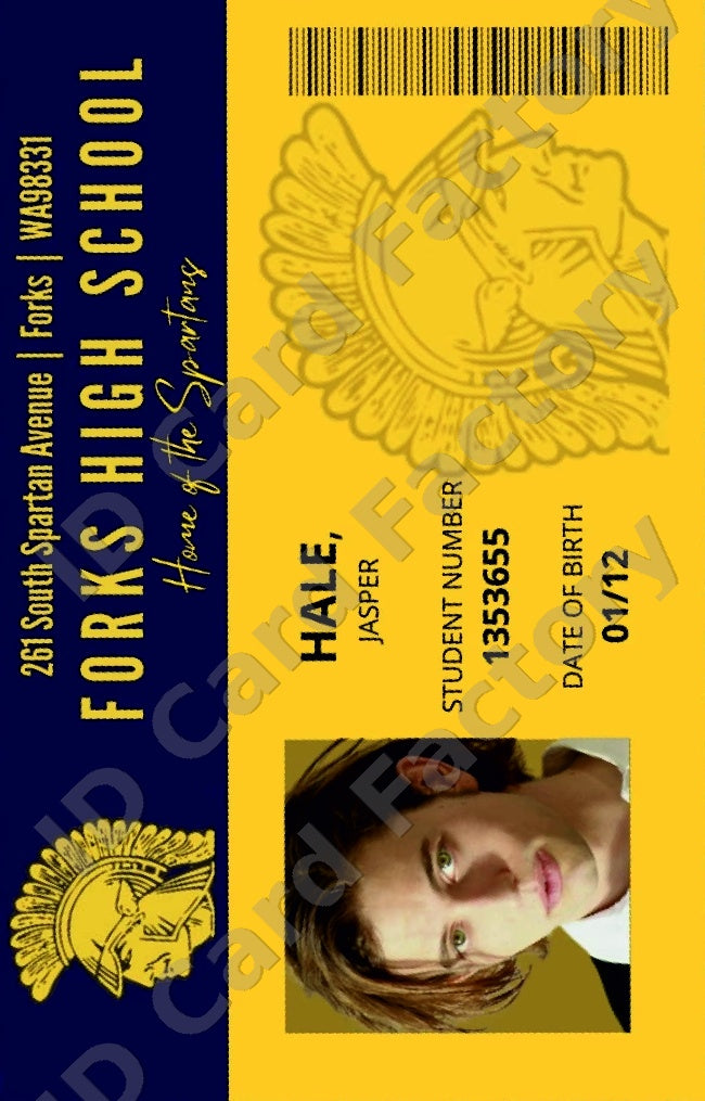 Jasper Hale | Twilight Forks High School Student ID | ID Card Factory