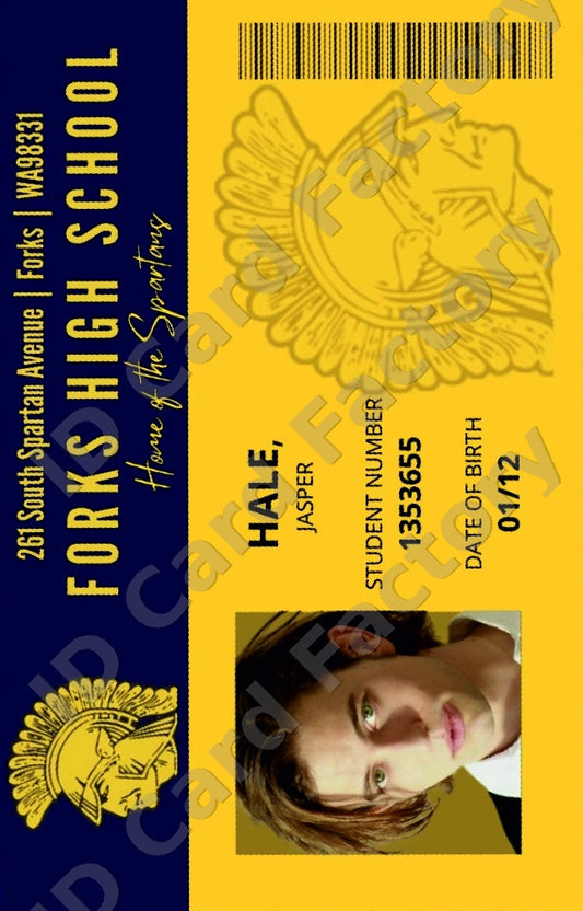 Jasper Hale | Twilight Forks High School Student ID | ID Card Factory