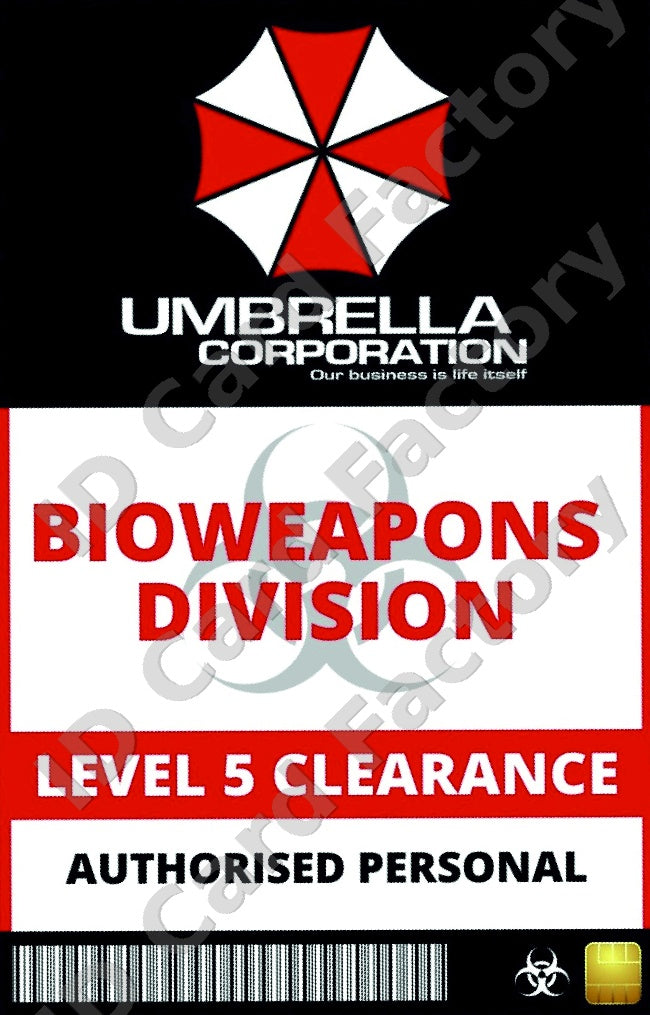 Resident Evil Umbrella Bioweapons Division ID Card | | ID Card Factory