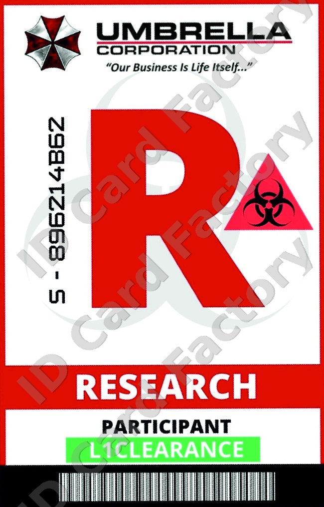 Resident Evil Umbrella Corporation Research Division ID Card | | ID Card Factory