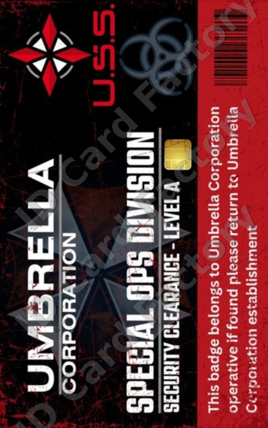 Resident Evil Umbrella USS Special Ops Division ID Card | | ID Card Factory