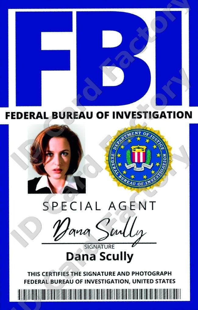Dana Scully | X-Files FBI ID Card | ID Card Factory