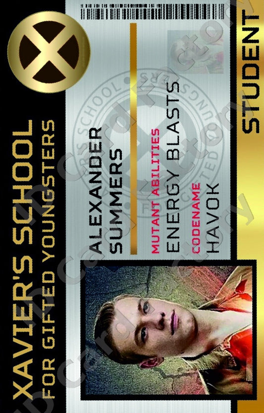Havok | Xavier's School for Gifted Youngsters ID | X-Men | ID Card Factory