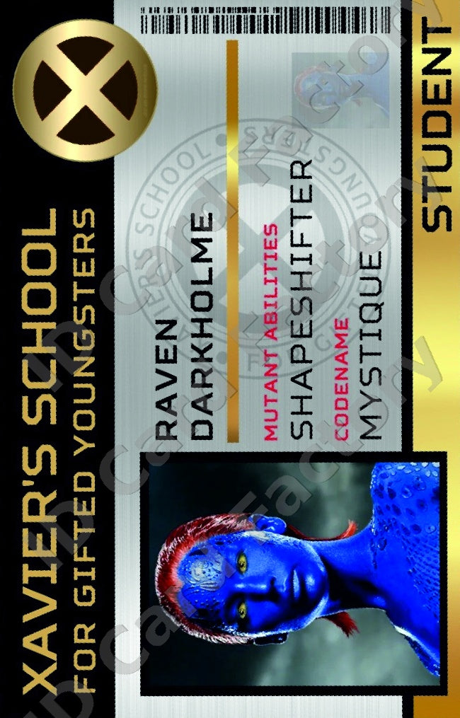 Mystique | Xavier's School for Gifted Youngsters ID | X-Men | ID Card Factory